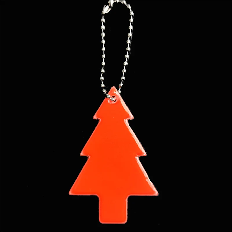 orange red Брелок в виде рождественской елки мягкий ПВХ отражающий Кулон Шарм сумка аксессуары брелоки для безопасности дорожного движения использования - Название цвета: orange red