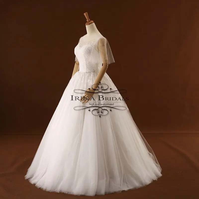 Vestido de novia talla grande свадебное платье трапециевидной формы с короткими рукавами и