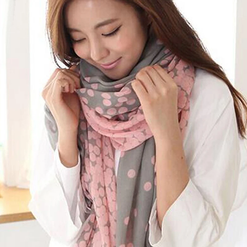 Женский Длинный шарф в клетку шарфы с круглым узором градиентного цвета мягкие 2 s