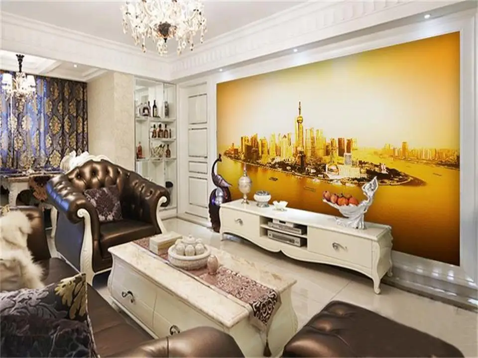 Пользовательские 3d фото обои для гостиной Фреска Шанхай Восточный жемчуг пейзаж