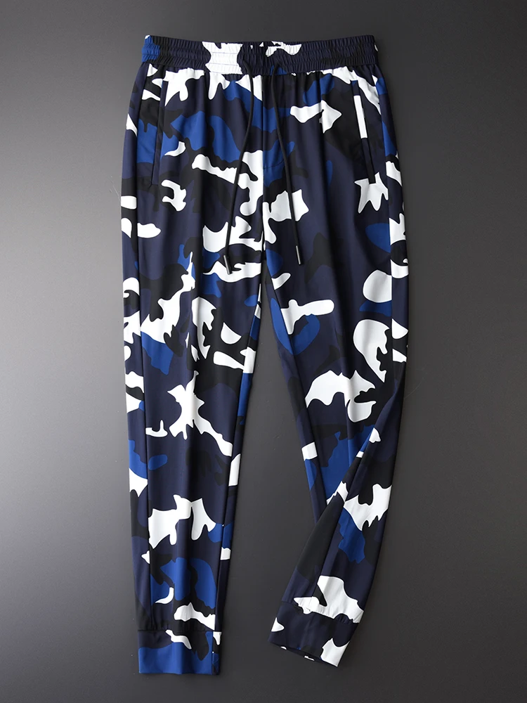 Мужские камуфляжные комплекты Minglu (футболка + брюки) размера плюс 3XL 4XL с коротким