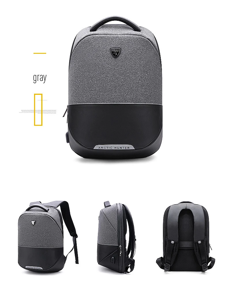 ARCTIC HUNTER, 15,6 дюймов, USB, водонепроницаемая, противоугонная, для ноутбука, мужская сумка, для спорта, путешествий, бизнеса, ноутбука, мужской рюкзак, школьный ранец