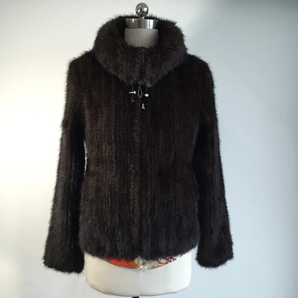 2018 новые оригинальные норки Мех животных пальто трикотажные реального Меховая