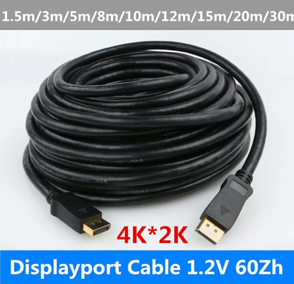 Кабель с дисплеем папа на кабель DP 33 фута 5 м 3 10 20 для ATI Dell HP 3840p * 2160p 4k 2k 60 Гц 120 Гц|cable