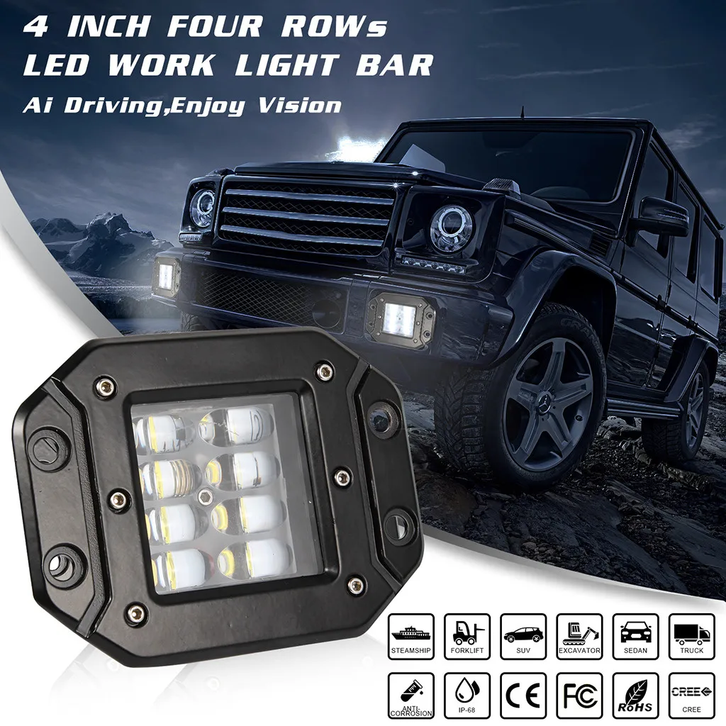 Светодиодный светильник рабочий 4 ряда для заднего бампера 80 Вт 4in|Фонарики и