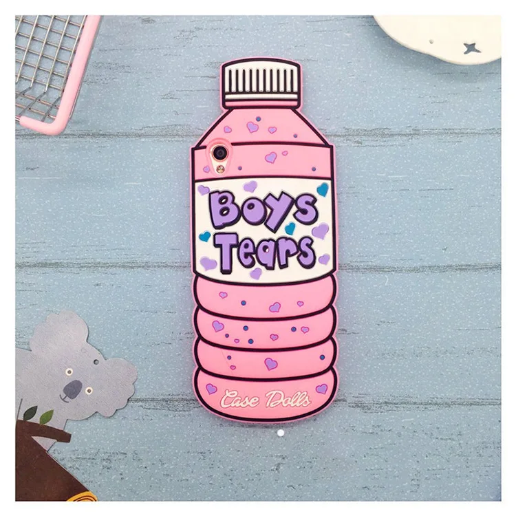 3D мультфильм бутылка воды Любовь мороженое чехол для телефона iPhone 6 6s 7 8 Plus X Xs Max XR