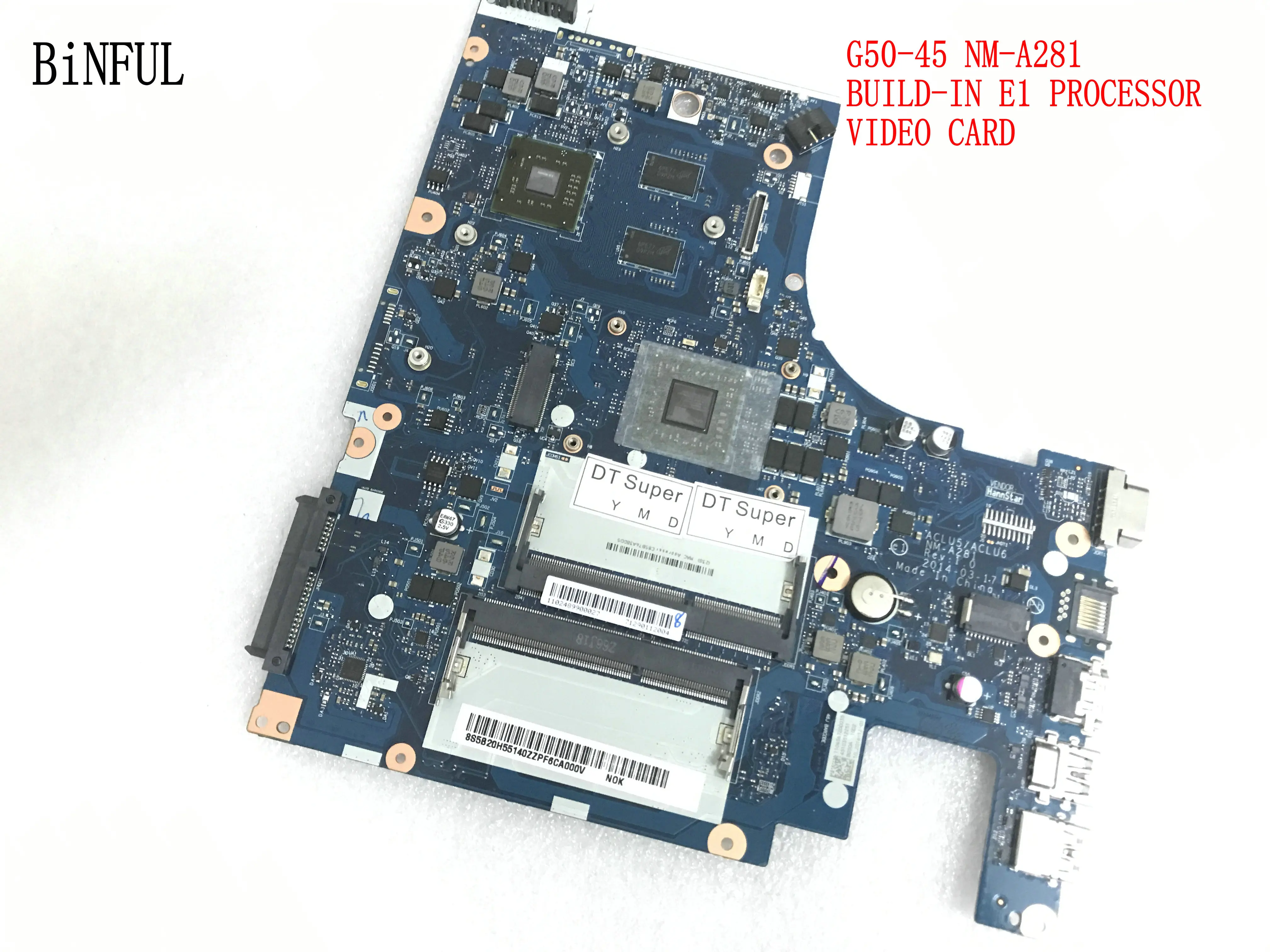 BiNFUL сток материнская плата ACLU5/ACLU6 NM A281 для LENOVO G50 45 ноутбука встроенный процессор