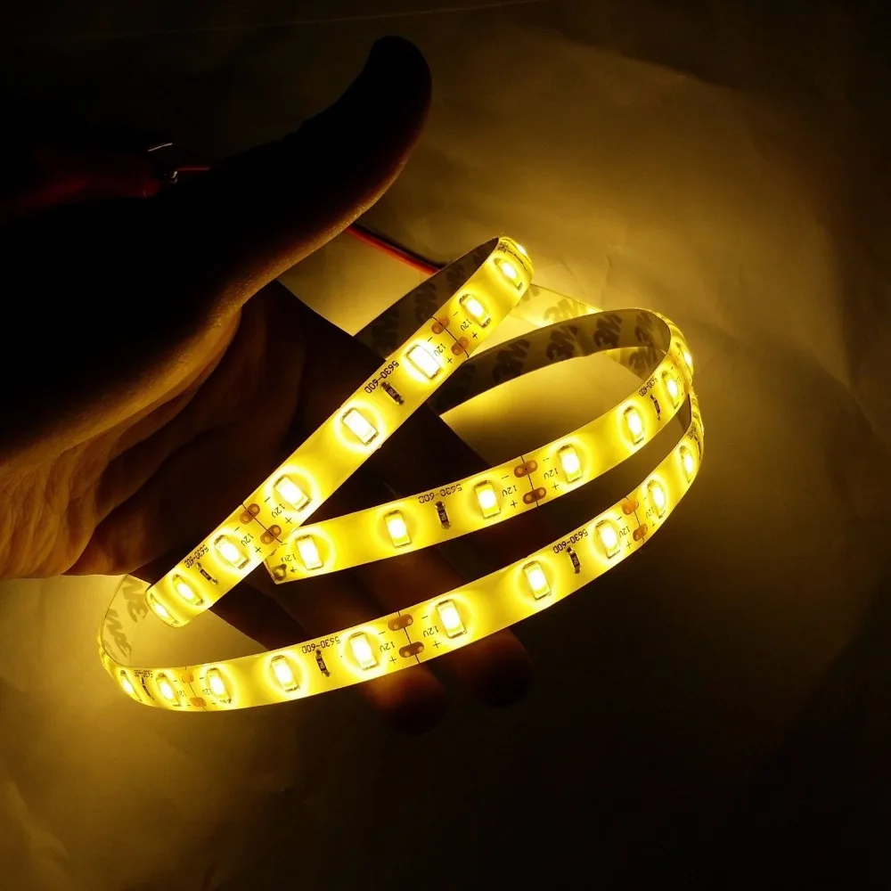 1/5 м светодиодный светильник 5630 smd fexbile лента 60 светодиодов не водонепроницаемый ip20 или водонепроницаемый ip65 fita de белый, теплый белый, синий, зеленый, красный