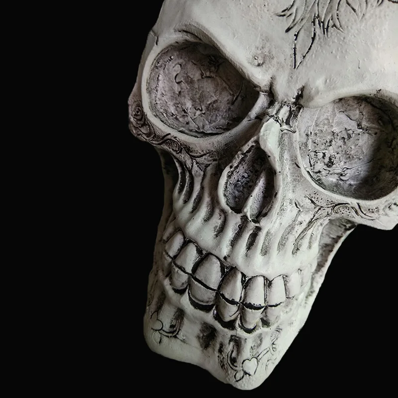 Статуи из смолы BUF для украшения головы черепа креативные статуэтки скелета