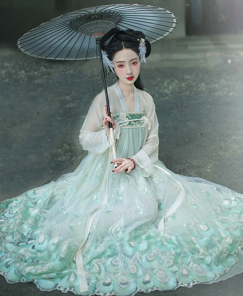 Китайский национальный танец костюм элегантный Hanfu для женщин певцов сценическая одежда Восточное представление одежда карнавальный наряд DC2344