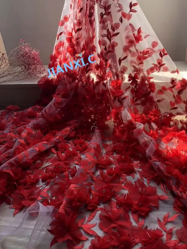 DiuDiu-110110 Свадебная французская кружевная ткань с 3d цветами африканский тюль