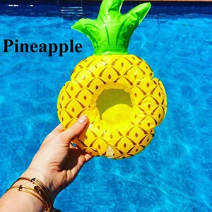 PineappleDrinkholder Летний круг для плавания на пляже, вечерние надувные кольца для бассейна, детские круглые кольца с блестками и перьями - Цвет: PineappleDrinkholder