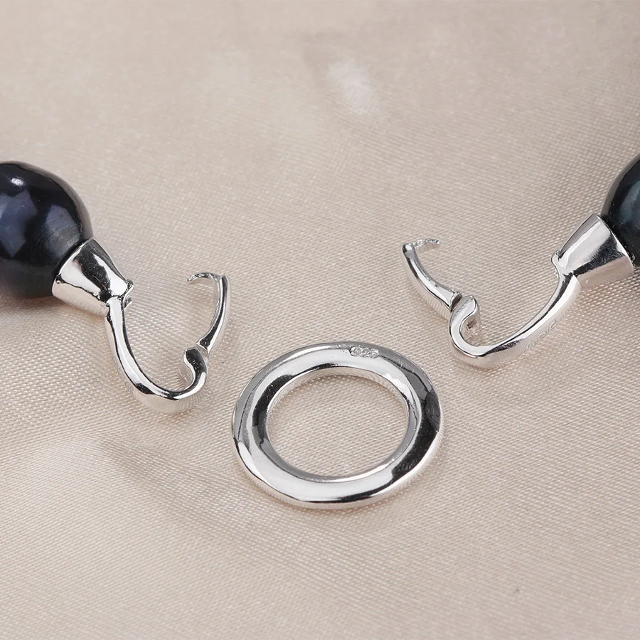 Женские большие черные браслеты из натурального жемчуга 11 12 мм Модный