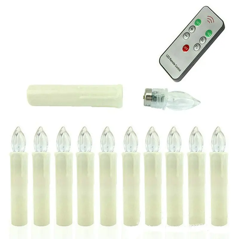 Набор из 10 светодиодных конусных свечей с дистанционным управлением