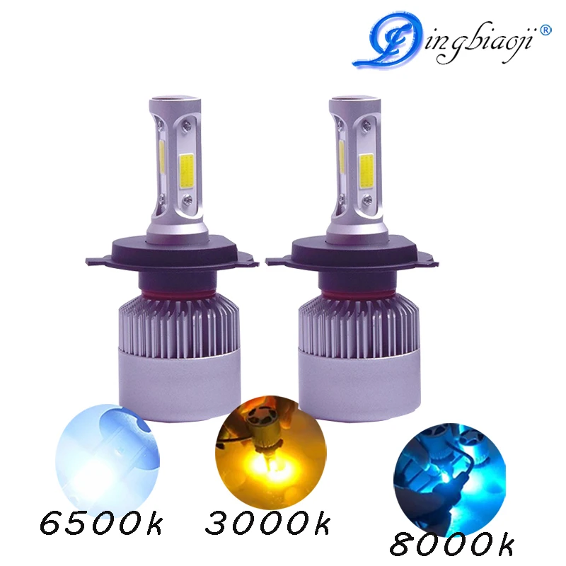 2X9005 9006 H11 H4 H7 led H1 H3 H8 будет S2 H9 72 Вт 8000lm 6500 к 3000 8000 автомобильный светильник лампочка
