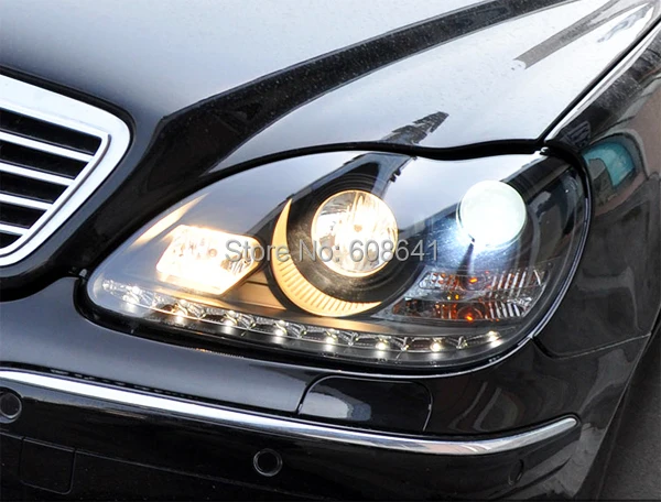 Для Mercedes Benz W220 S280 S320 S500 S600 фара ангельские глазки 1998 до 05 черного типа|angel eyes|eyes
