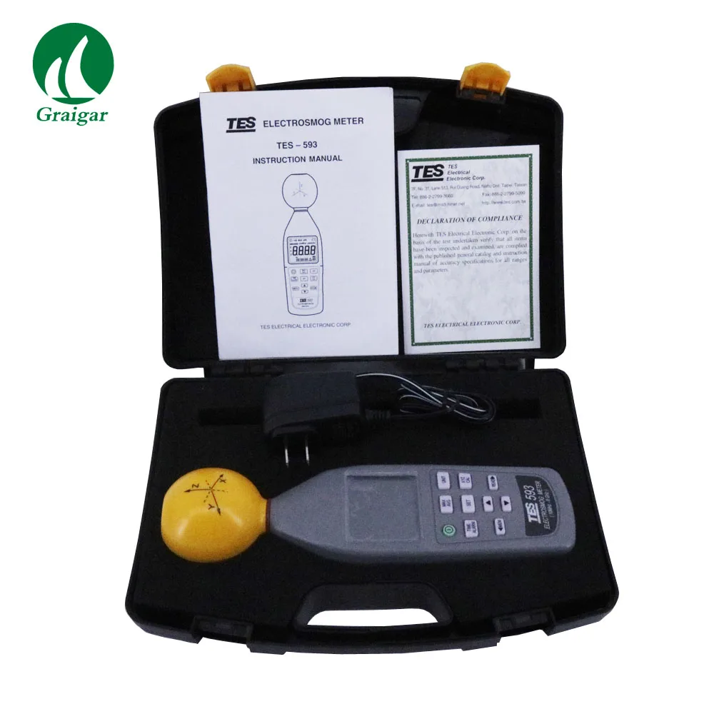 

100% Original Taiwan TES-593 EMF Meter Triaxial Data Logger The Electromagnetic Radiation Detector