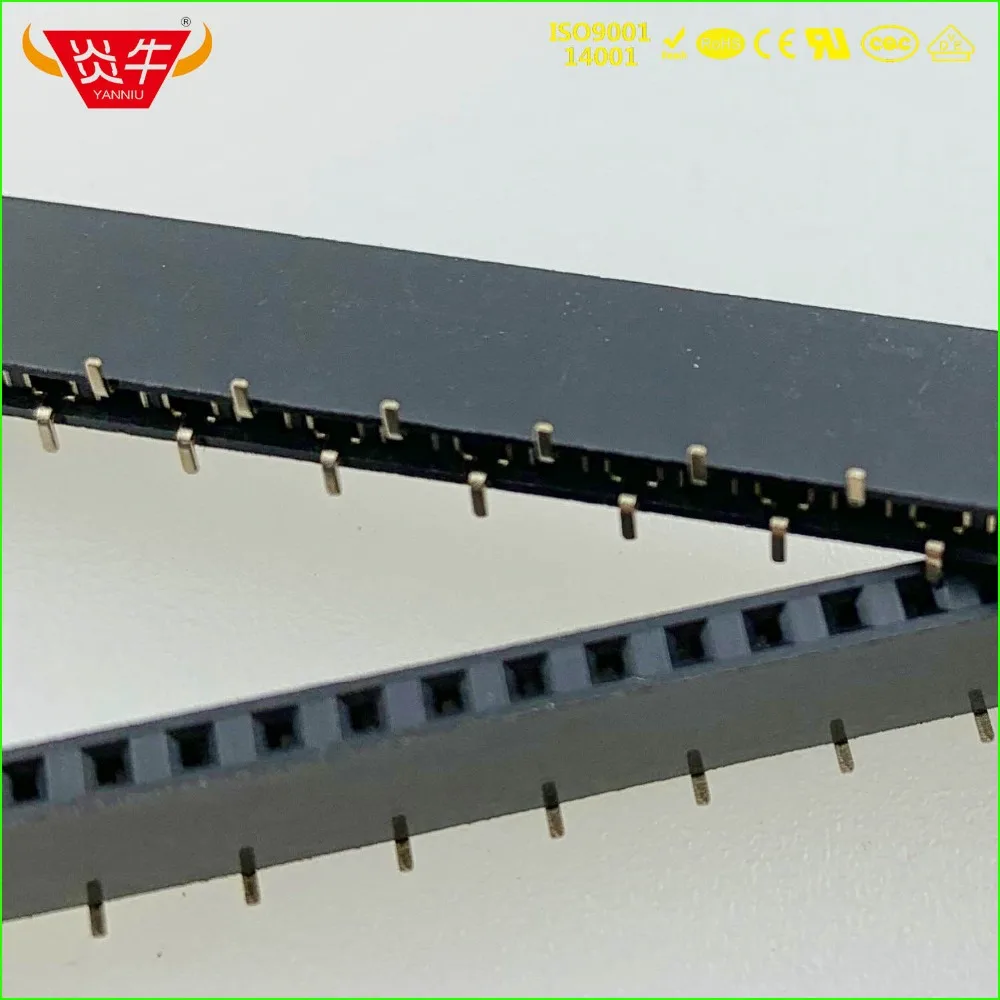 Однорядный вертикальный разъем SMT 1X40P с позолоченным штекером 2 54 мм|Соединители| |