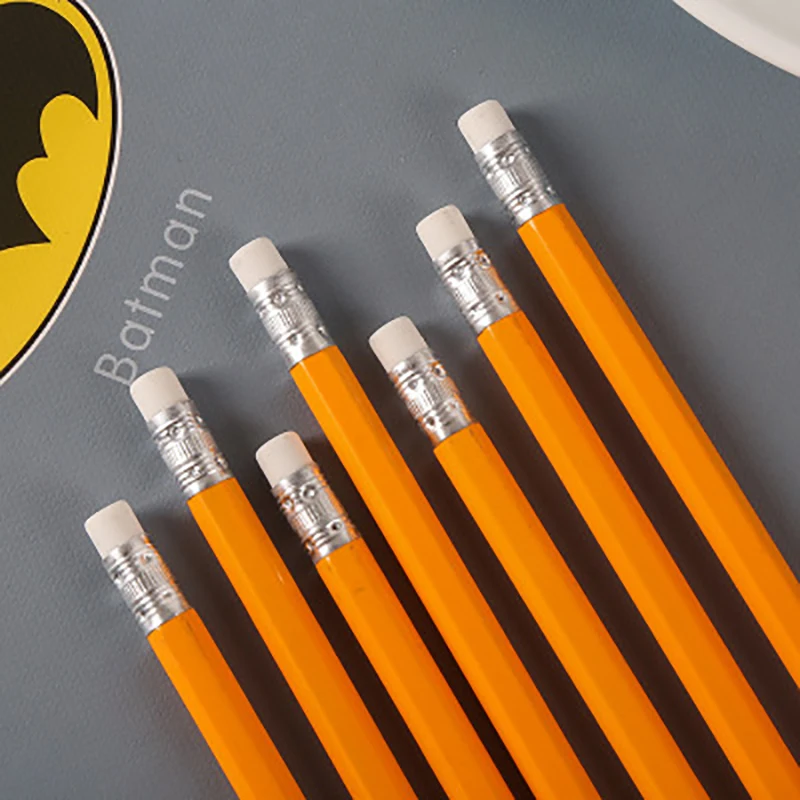 

50PCS Yellow Wooden Pencils HB Pencil With Eraser Head School Student Stationery Kids Writing Painting Pencil Office Supplies