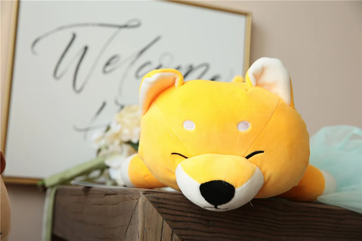 yellow Akita dog Новое поступление, мягкая плюшевая кукла в виде собаки Акита, аниме игрушка, милая подушка в виде кошки для девочек, милая Подушка для детей 45 \ 60 см - Цвет: yellow Akita dog