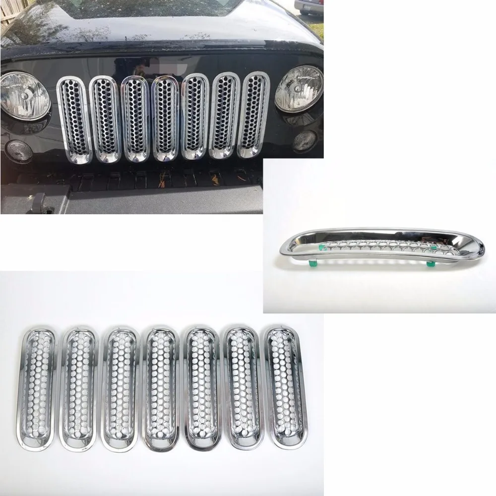 Передняя решетка Набор для 2007 2017 Jeep Wrangler JK & Unlimited (набор из 7 предметов)|kit|kit kitskit set |