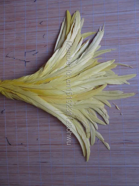 

Rooster feather yellow DIY feather clothing jewelry accessories / wedding Party supplies performance necessary