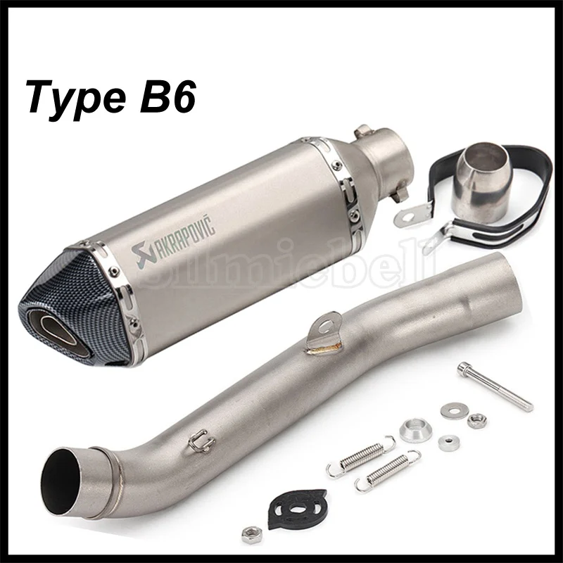 Type B6 Akrapovic выхлопная труба мотоцикла для Kawasaki Z800 выхлопная 2013- без шнуровки выхлопная труба мото Глушитель со средней соединительной трубой - Цвет: Type B6
