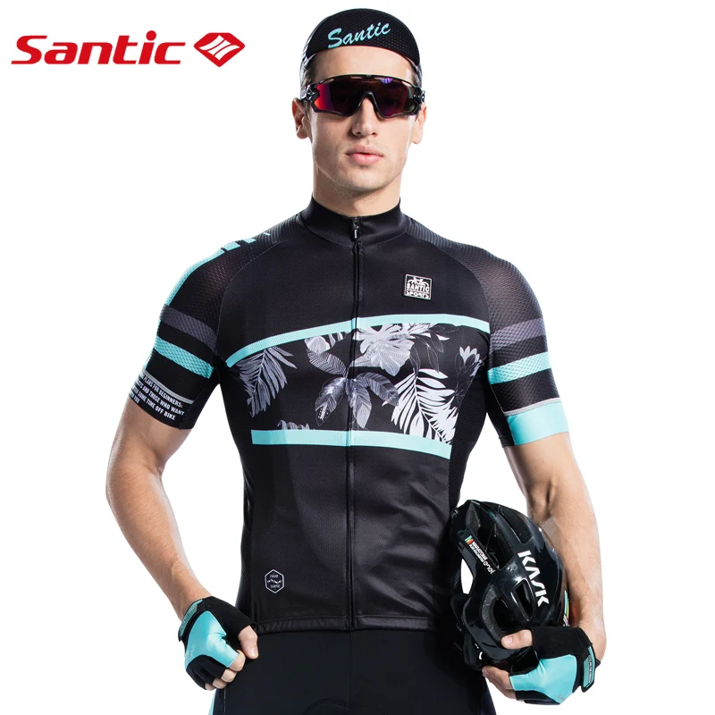 

Santic Men Cycling Jersey Short Sleeve Pro Fit Antislip Sleeve Cuff Road Bike MTB Short Sleeve Jersey Summer Asia size M8C02128