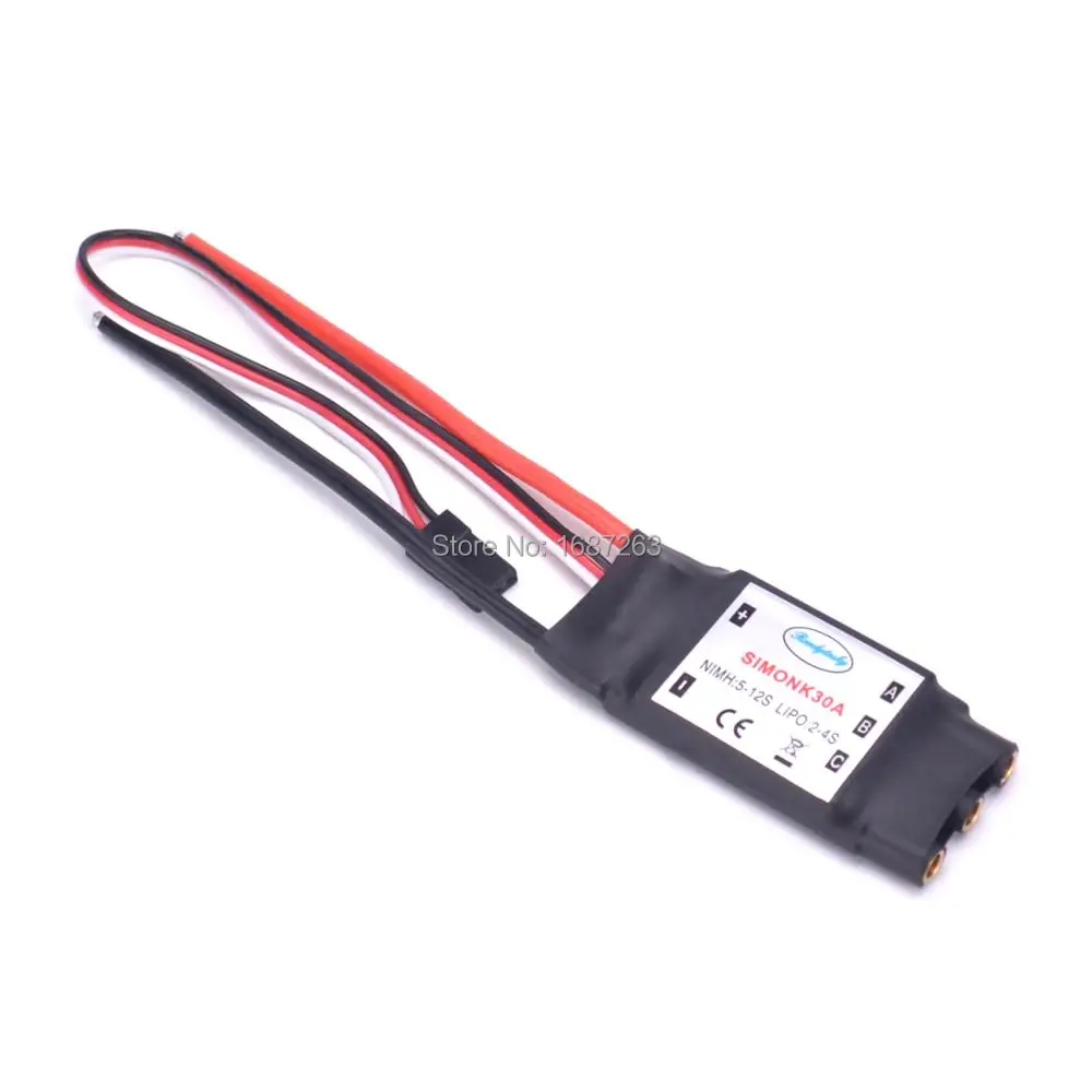 1 шт. 30A Simonk ESC электронный регулятор скорости 5 В/2 а BEC с 3 мм банановым разъемом для