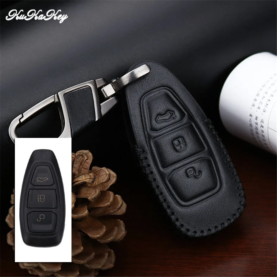 Black Автомобильный чехол для ключей защитный чехол для ключей для Ford Focus 2 3 Fiesta Transit Ecosport Mondeo Kuga S-MAX EDGE брелок для ключей - Название цвета: Black