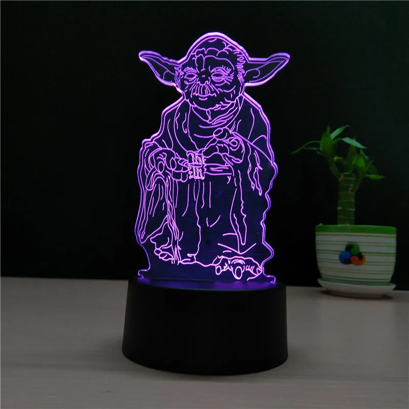 7 цветов Звездные войны лампа 3D визуальные Светодиодные ночные светильники для