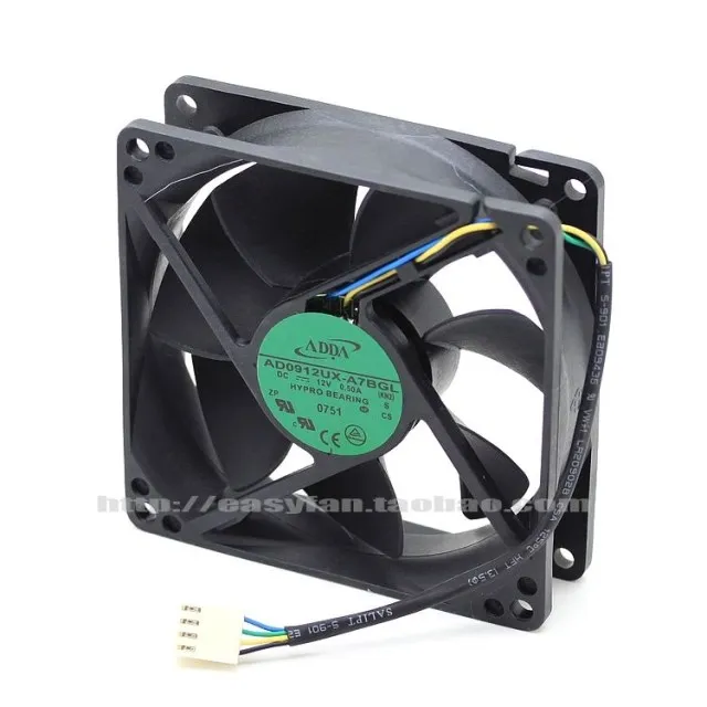 Вентилятор охлаждения AD0912UX-A7BGL AD0912UX, ada 9025, 9 см, 4 контакта, PWM, контроль скорости, температуры