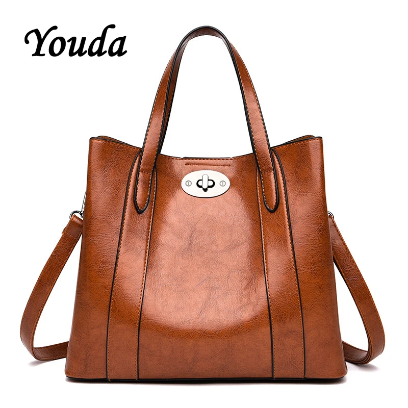 Youda Модные Женские однотонные Сумки из искусственной кожи большой емкости сумки