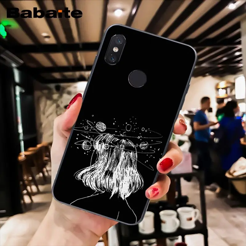 A9 Babaite белый луны и звезд Космос астронавт чехол для телефона для Xiaomi MiA1 A2 lite F1 Redmi8 6A 4X 5Plus S2 Note7 8Pro 5A 7A - Цвет: A9