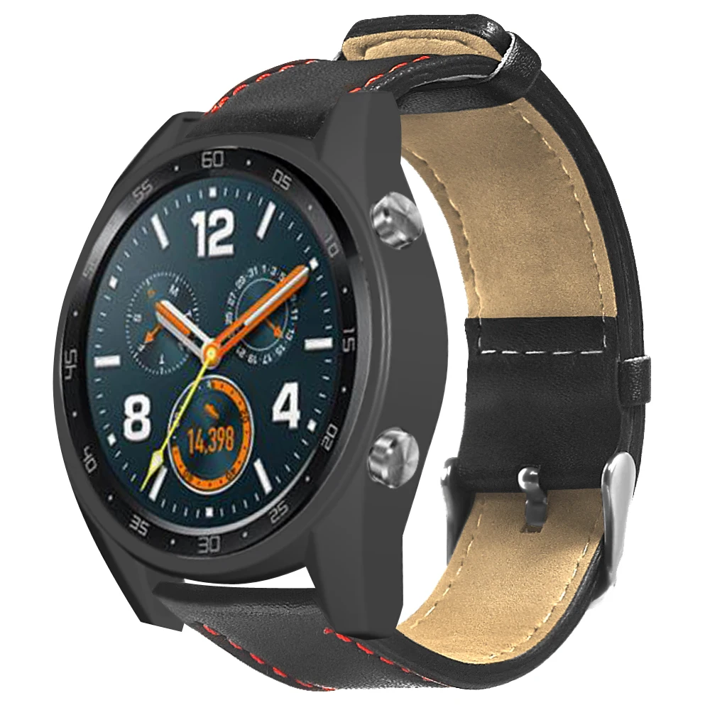 Ремешок кожаный для наручных часов Huawei Watch GT Active элегантный браслет Amazfit Stratos 2/Pace