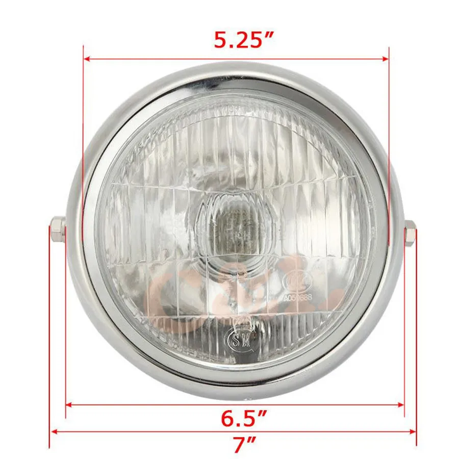 Мотоциклетная хромированная металлическая передняя фара с прозрачными линзами