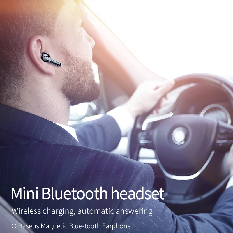 Baseus Магнитная Зарядка мини беспроводные Bluetooth наушники спортивные наушники-вкладыши с микрофоном ручной работы для вождения автомобиля телефон ecouteus
