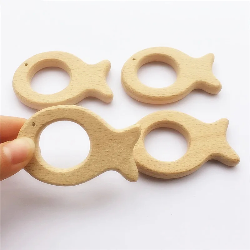 Chenkai 10 шт. Органические Детские деревянные игрушки для прорезывания зубов