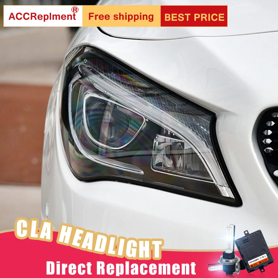 2 шт. светодиодный фары для Mercedes-Benz CLA- светодиодный Автомобильные фары ангельские глазки все светодиодный комплект протовотуманная подсветка Габаритные огни