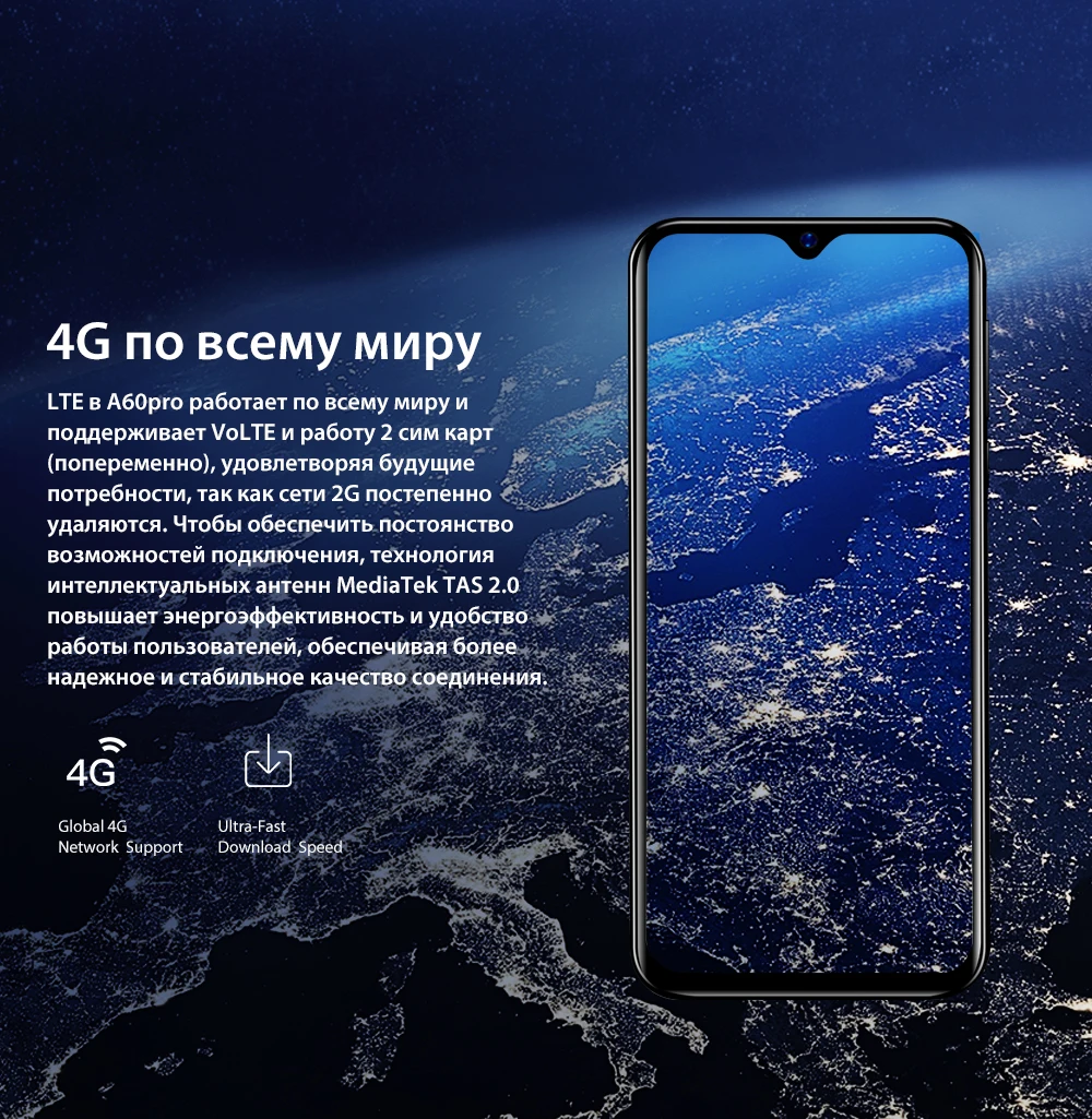 Blackview A60 Pro смартфон MTK6761 четырехъядерный Android 9,0 4080 мАч мобильный телефон 3 ГБ+ 16 Гб экран с каплями воды лицо ID 4G мобильный телефон