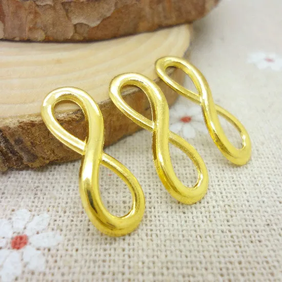 140 шт Подвески Бесконечность Символ Разъем Кулон Золотой Цвет цинковый сплав