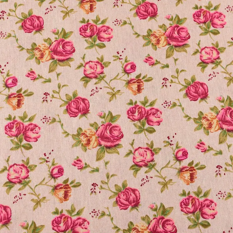 QUAN FANG Peony Printed Cotton Linen Fabric For Quilting DIY Sewing Sofa Table Clothes Curtain Bag Cushion Material Half met | Дом и сад