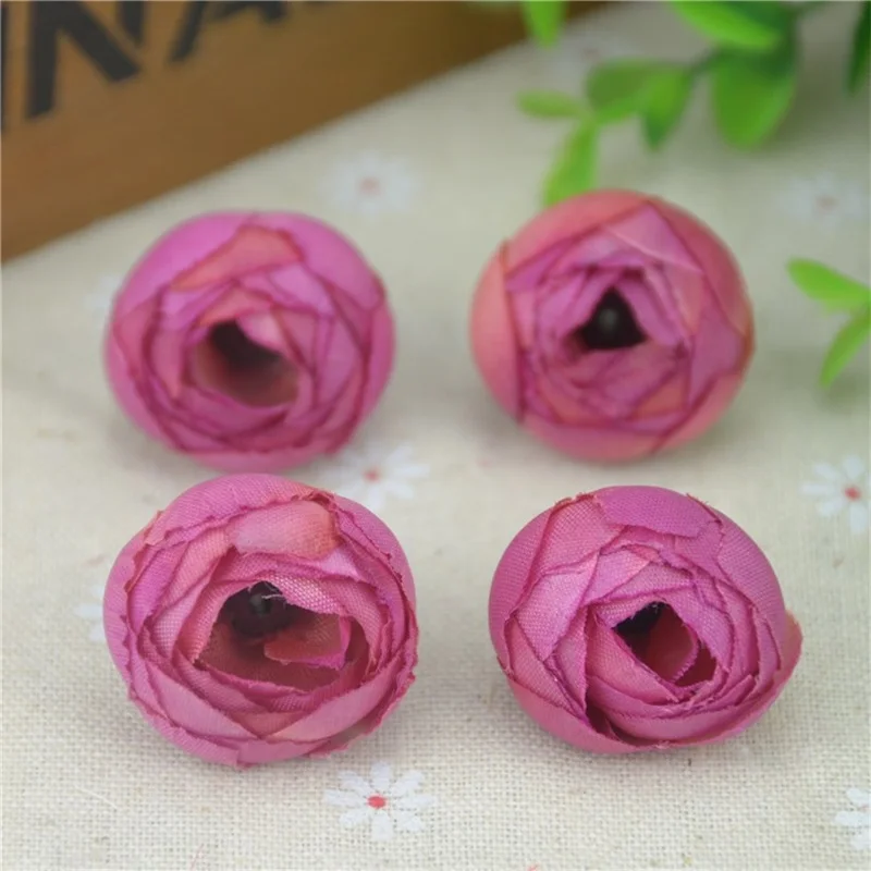 100pcs2.5cm маленькая шелковая Роза Бутон искусственная Цветочная головка для