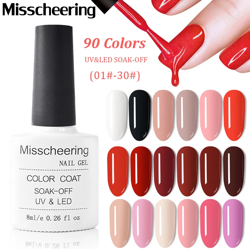 90 цветов s 8 мл Гель-лак для ногтей УФ-гель чистый цвет УФ-Маникюр Nail Art Design 01 #-30 # |