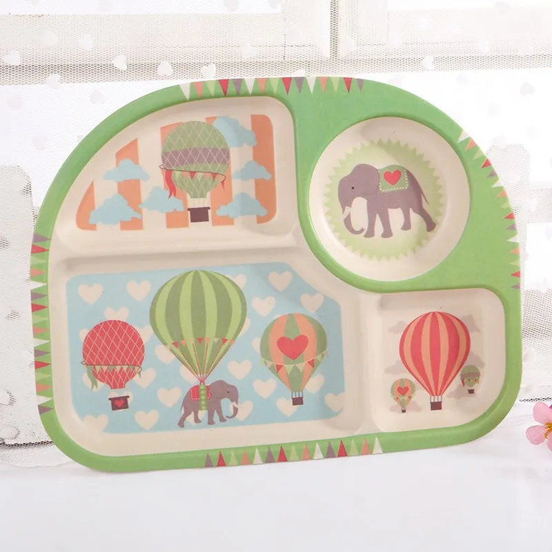 Новая Милая тарелка для ужина из бамбукового волокна с рисунком маленьких детей