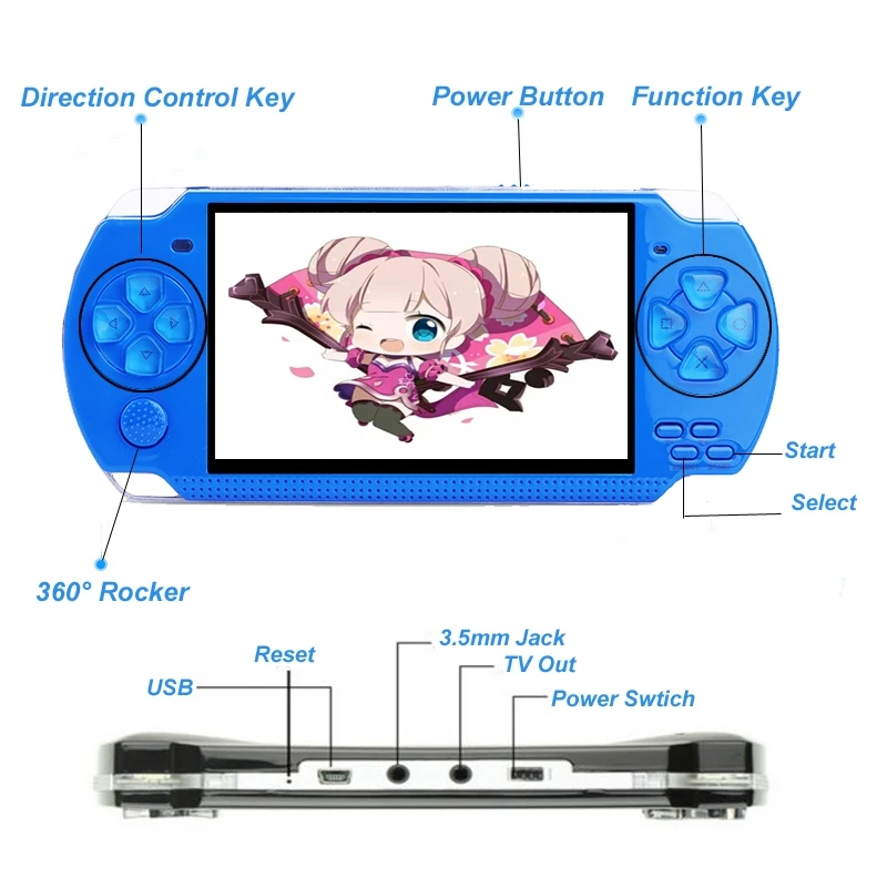 TSINGO X6 портативная игровая консоль 8 Гб 4,3 ''32Bit Встроенный 1000+ Детские футболки с принтами на тему классических игр ТВ Выход Портативный видео игровая приставка