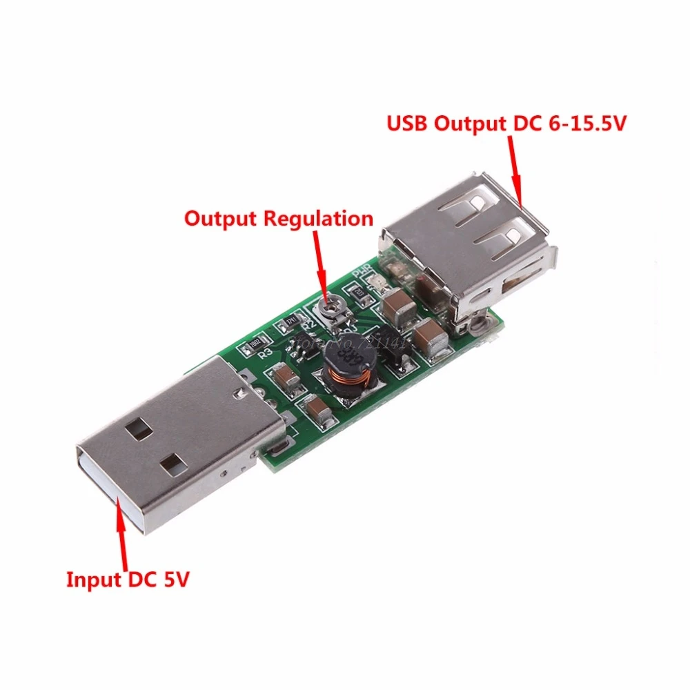 DC-DC USB 5V to 6-15V Step-Up Boost Converter Voltage Inverter Module Adjustable Female Interface Dropship | Электронные