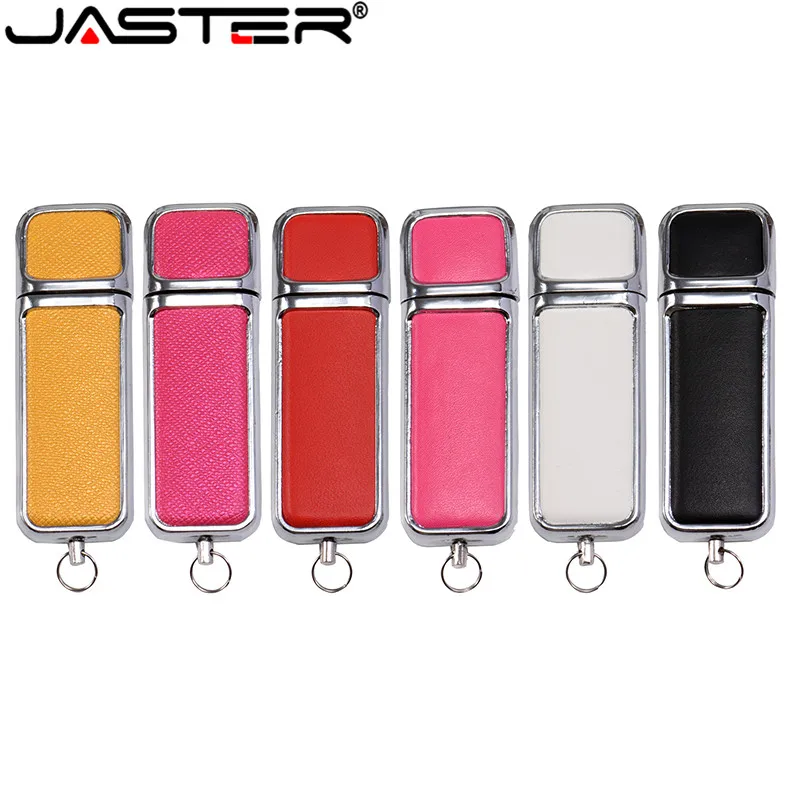 JASTER реальная емкость 3 цвета кожа USB флэш-накопитель 4 ГБ 8 ГБ 16 ГБ 32 ГБ брелок Флешка 64 Гб флэш-карта памяти, Флеш накопитель