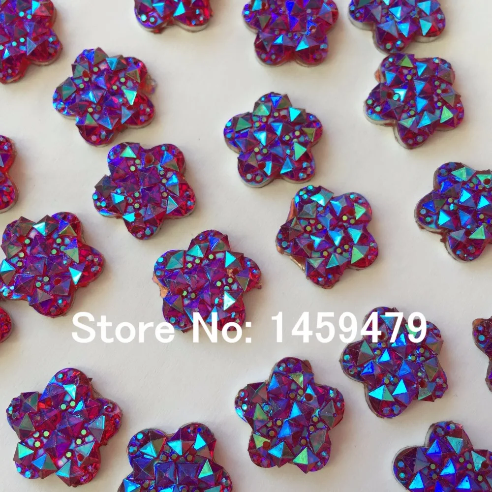 Смоляная звезда по всему небу 120 шт. блестящие красные цвета AB 16 мм в форме цветка