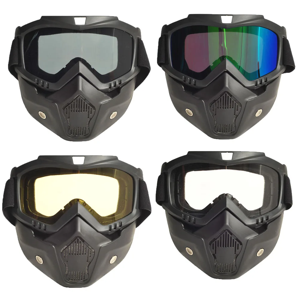 

Hot Sales Modular Mask Detachable Goggles And Mouth Filter Perfect for Open Face Motorcycle Half Helmet or Vintage Helmets